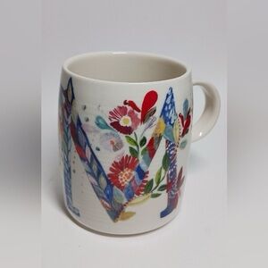Anthropologie Floral Letter inchMinch Mug Starla M Halfmann Monogram Coffee T